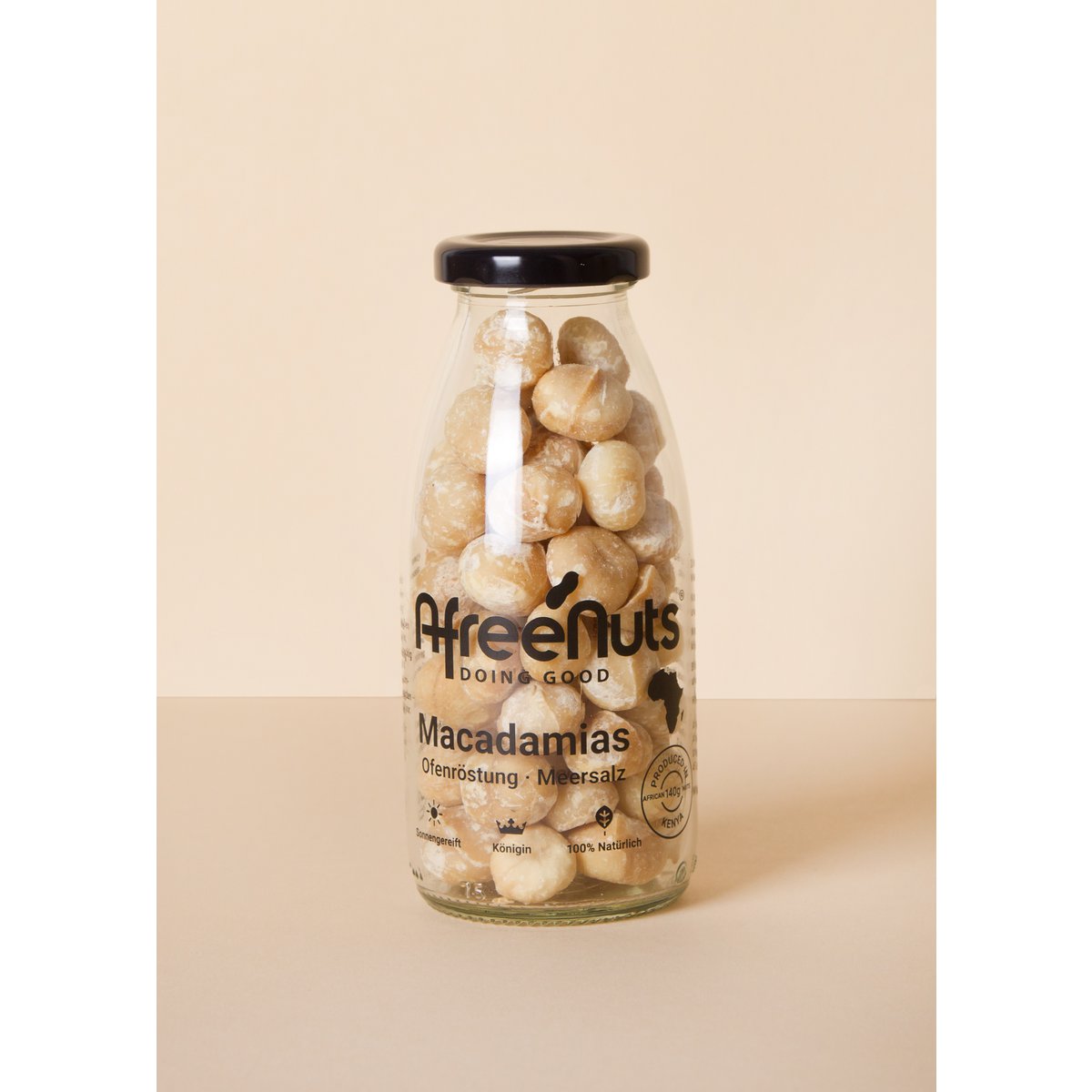 Premium Mountain Organic Macadamia FriendsBottle Rôti africain Sel marin de l'océan Indien Contenu : 140 g