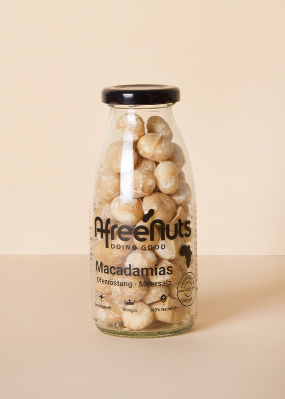 Premium Mountain Organic Macadamia FriendsBotella Africana Asada Sal Marina del Océano Índico Contenido: 140g