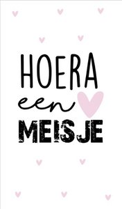 Karte 5 x 8,5 cm mit Text Hurra ein Mädchen rosa