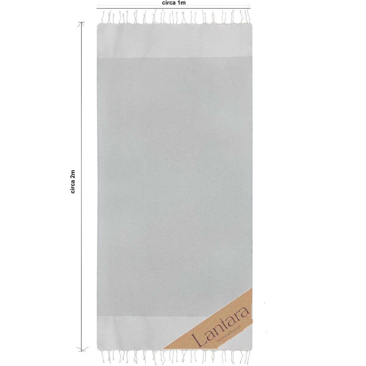 Hammam Towel Fouta Waffle Stripes - Light Grey - 100x200cm