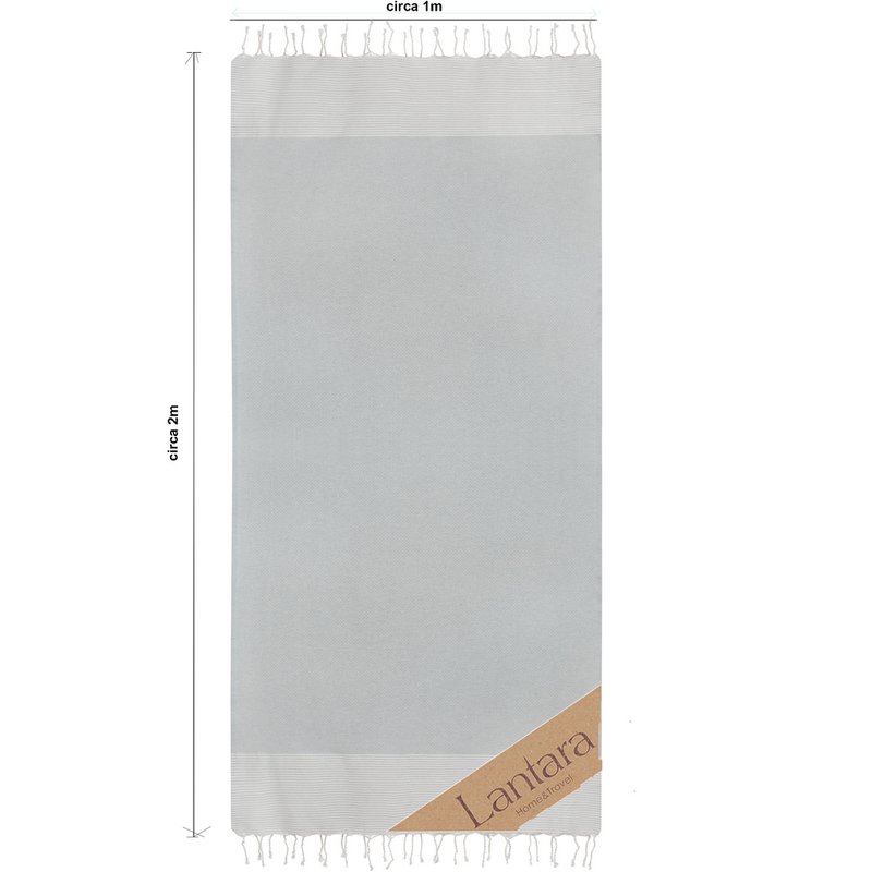 Hammam Towel Fouta Waffle Stripes - Light Gray - 100x200cm