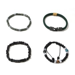 Set de 4 Pulseras de Hombre con Piedras