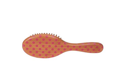 Bamboo hair brush pink dots 21 cm Isabelle Rose