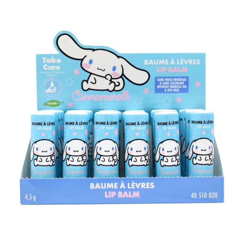 Cinnamoroll Lot 24 Teile Lippenbalsam, Lippenpflege, Duft, Geschmack, Erdbeer, Süßigkeiten, Flüssigkeitszufuhr, Kinder, Veganer, 5 g, passen