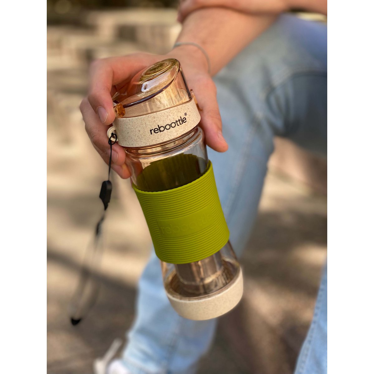 botella · TEA BEIGE & GREEN - Biberón sostenible