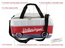 Volkswagen VW T1 Bus Cooler Bag (25 l) - Red