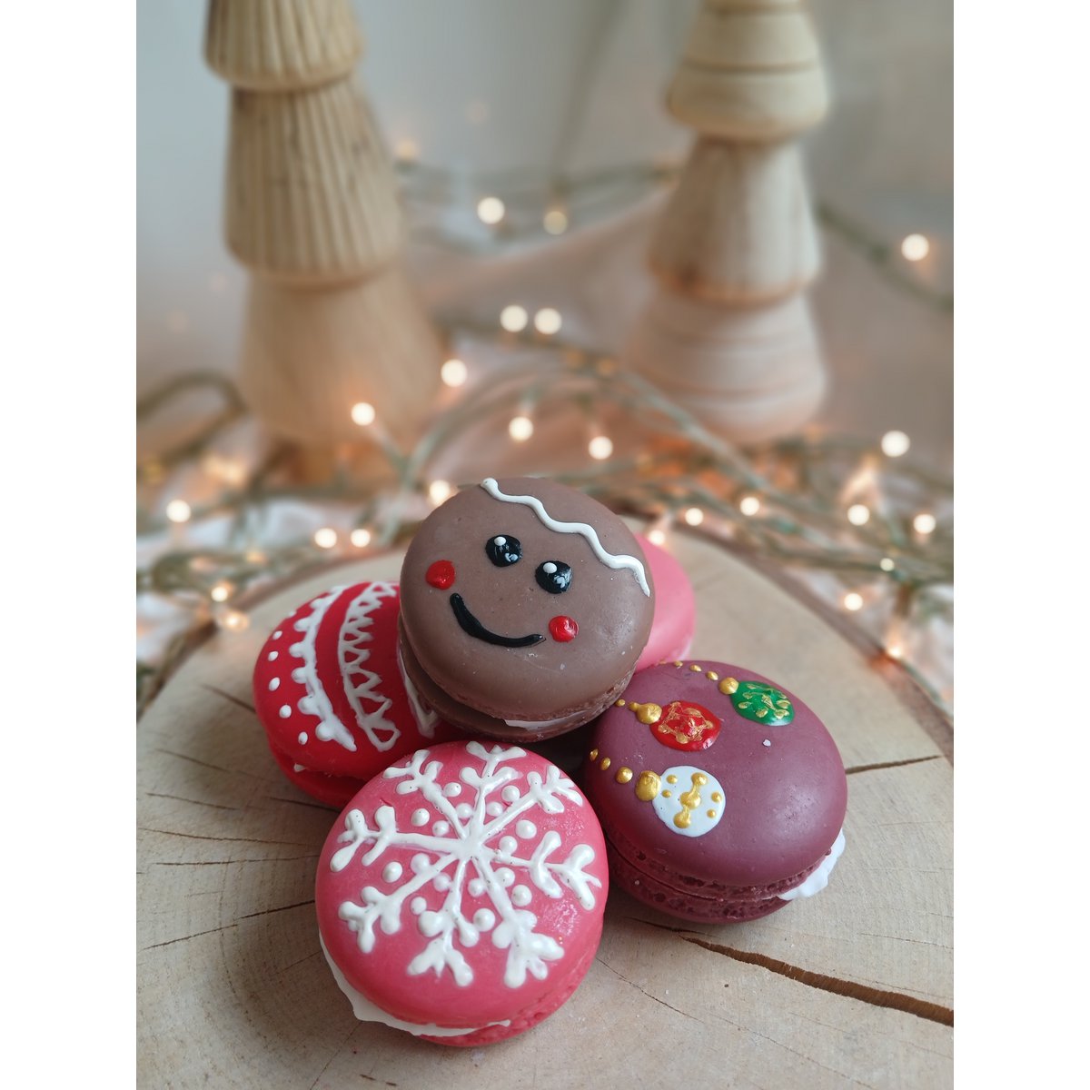 Weihnachts-Macarrons-Wachs schmilzt