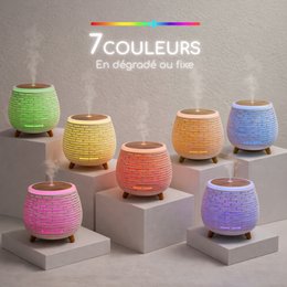 USB Ultrasonic Diffuser – Lina – Flerfarvet LED-belysning – Moderne og diskret – Dekorationsgave-idé