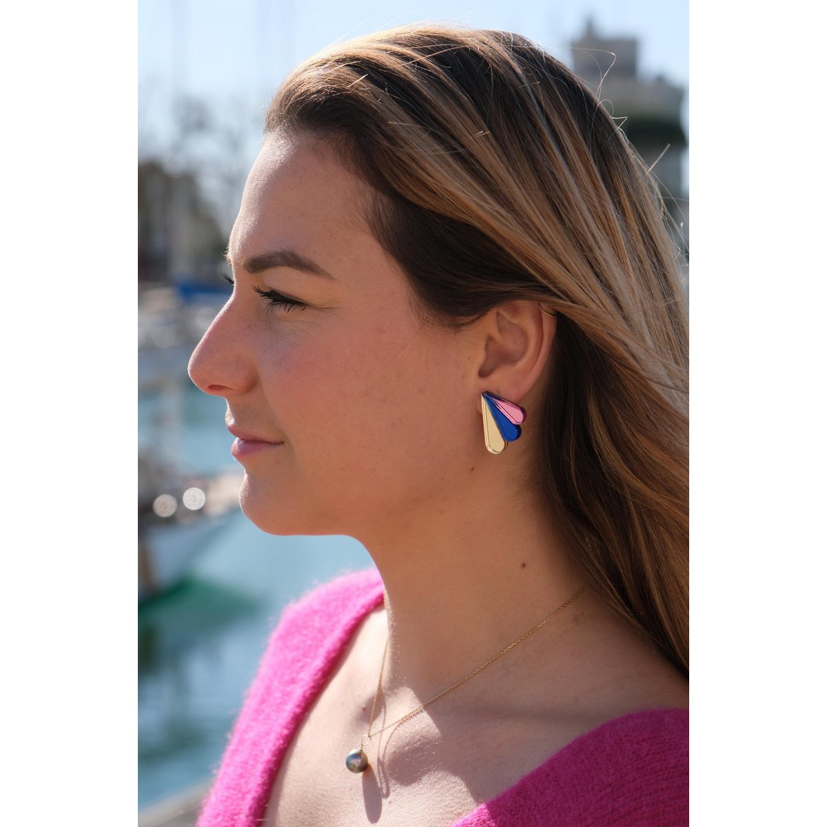 Boucles d'Oreilles Puces Miroirs Armance