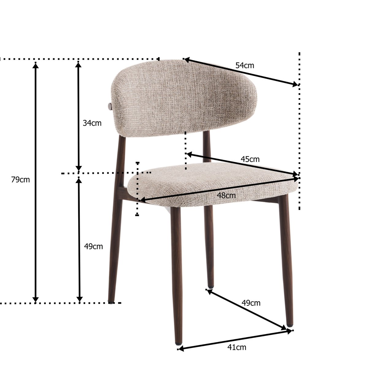 Dining room chair Celia Beige Natural Santi