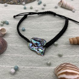 Shell bracelet | Handmade abalone beach vibe Mother of pearl macrame