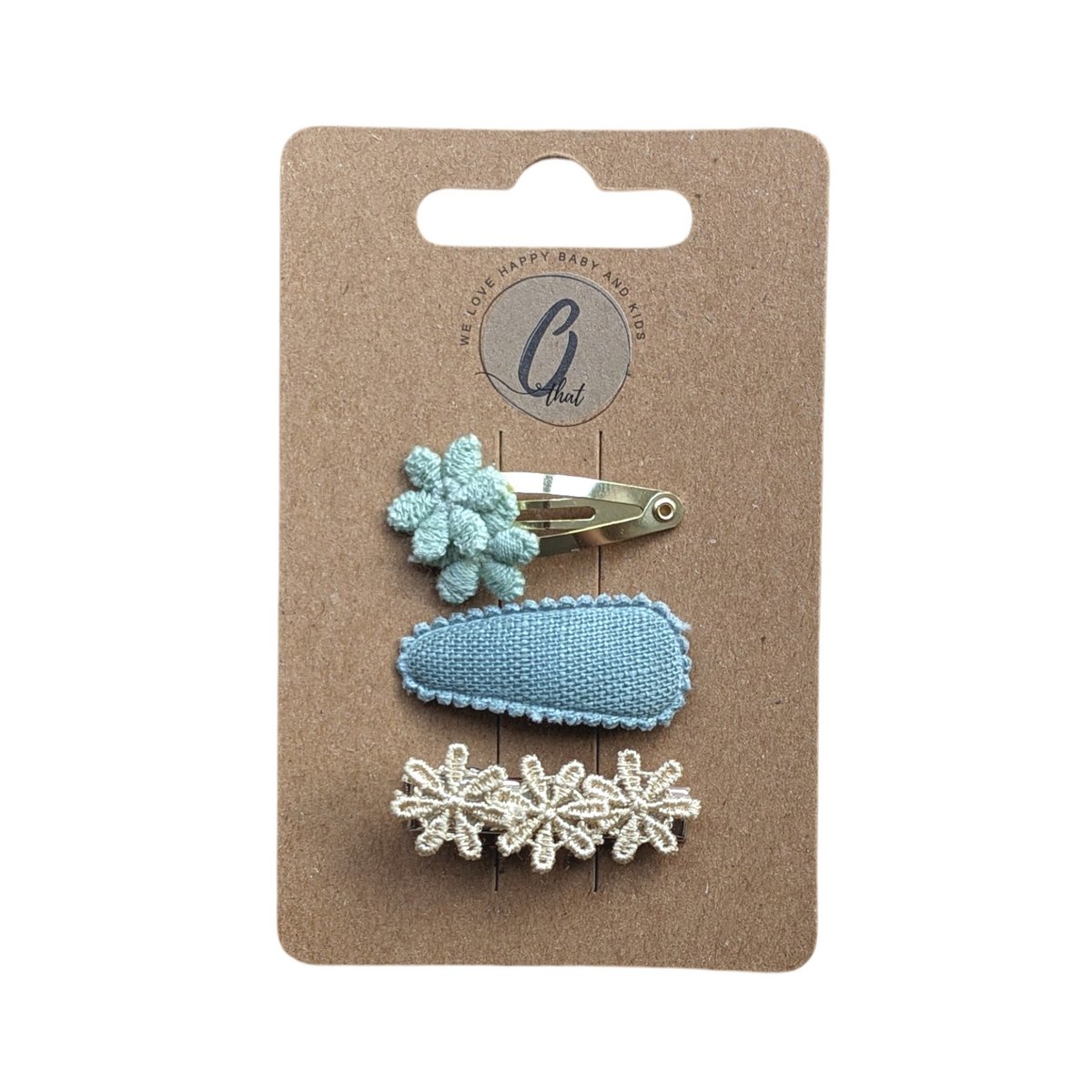 Baby hair clips green/beige OK 3721