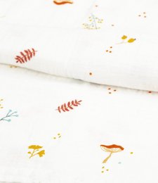 Soft, cozy duvet cover featuring a whimsical forest-themed print with colorful leaves and mushrooms. Suitable for both junior and adult beds.