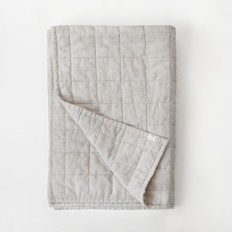 Melange Linen Quilted Blanket