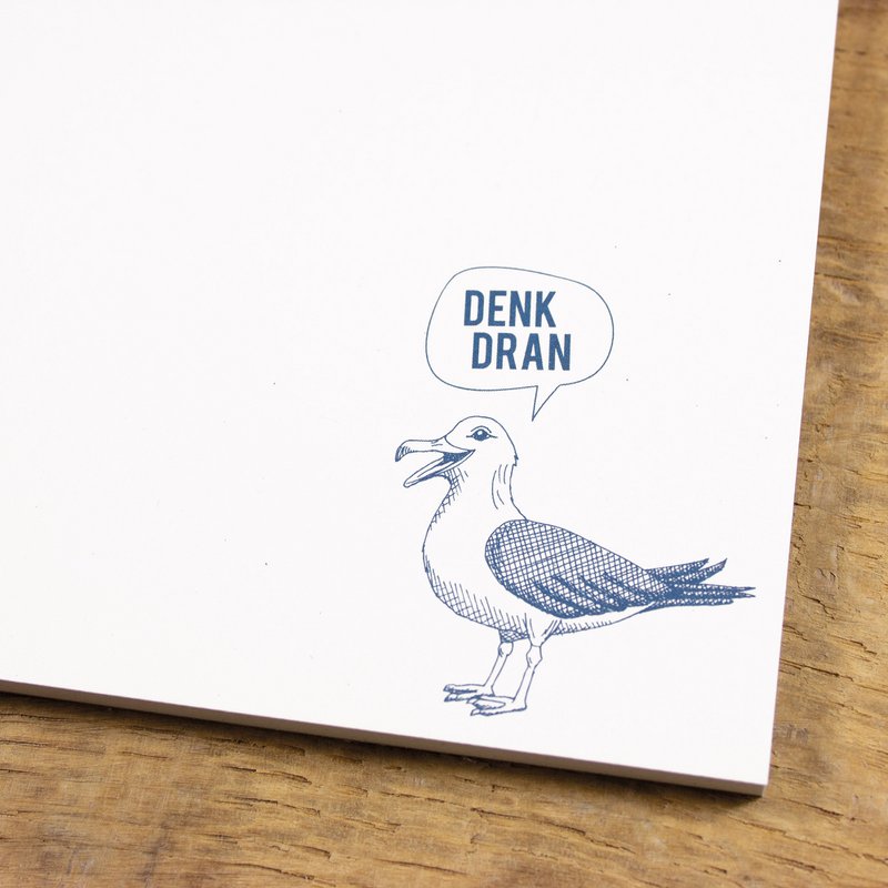 Let op blok "Remember" Möwe van gerecycled papier