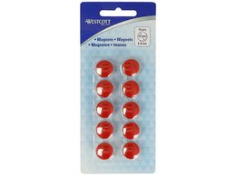 Magnet Westcott rot Packung à 10 Stück. 15x8mm, 100g Kappe: 3-4 Blatt 80gr. Papier