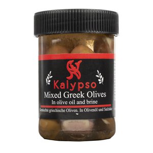 Gemischte griechische Oliven von Lesvos Isl. - Plastikdose 230g