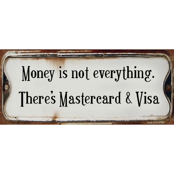 Targa in metallo Mastercard, Visa 30x13 cm
