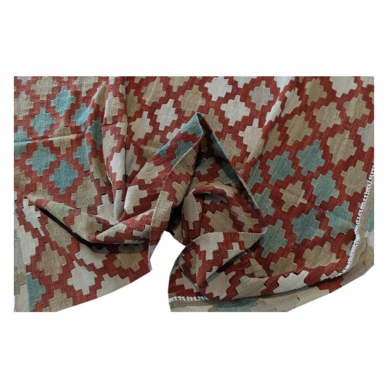 Alfombra Kilim afgana hecha a mano de madera de cerezo