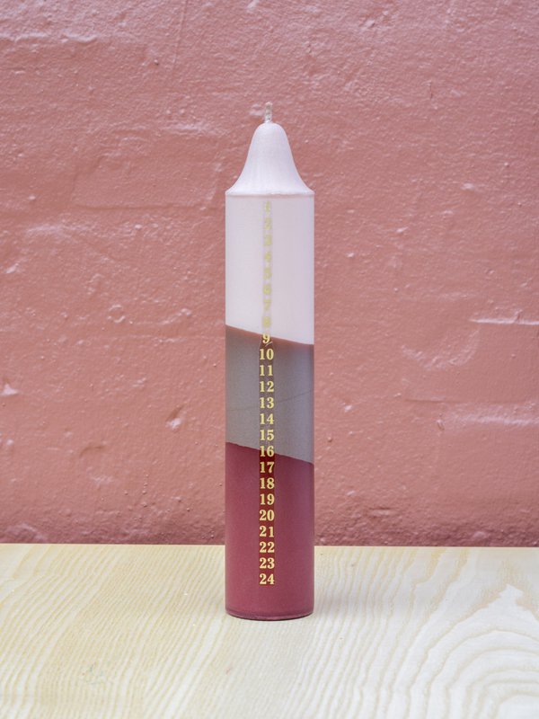 Beige della candela dell'avvento, calendario di Natale