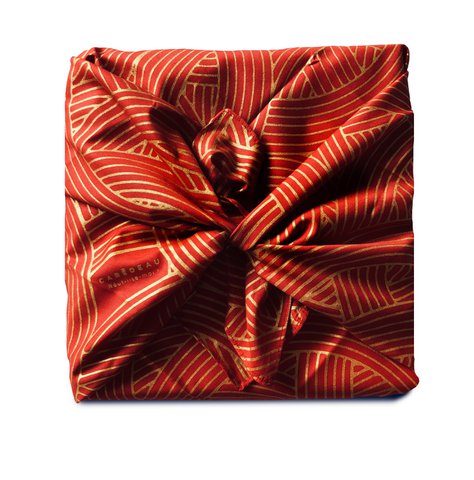 Carédeau 100 % Baumwolle Französisches Design wiederverwendbare Geschenkverpackung Größe M (55 x 55 cm): Stricken