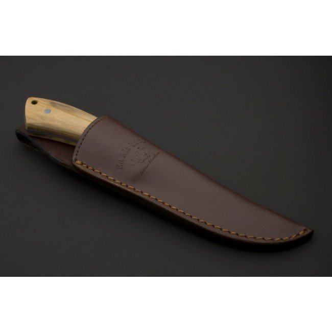 ED MAHONY Beaver Hunter - Bois d'olivier macéré, couteau de chasse, 440C