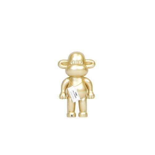 Ornament - Monkey Figurine 'The Legend'- Polyresin - Gold - 20,5x13,5x35cm