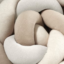 Beige trio braided bed bumper knitted XL