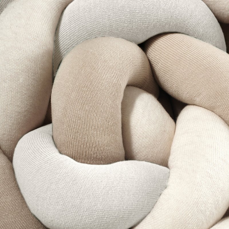 Beige trio braided bed bumper knitted XL