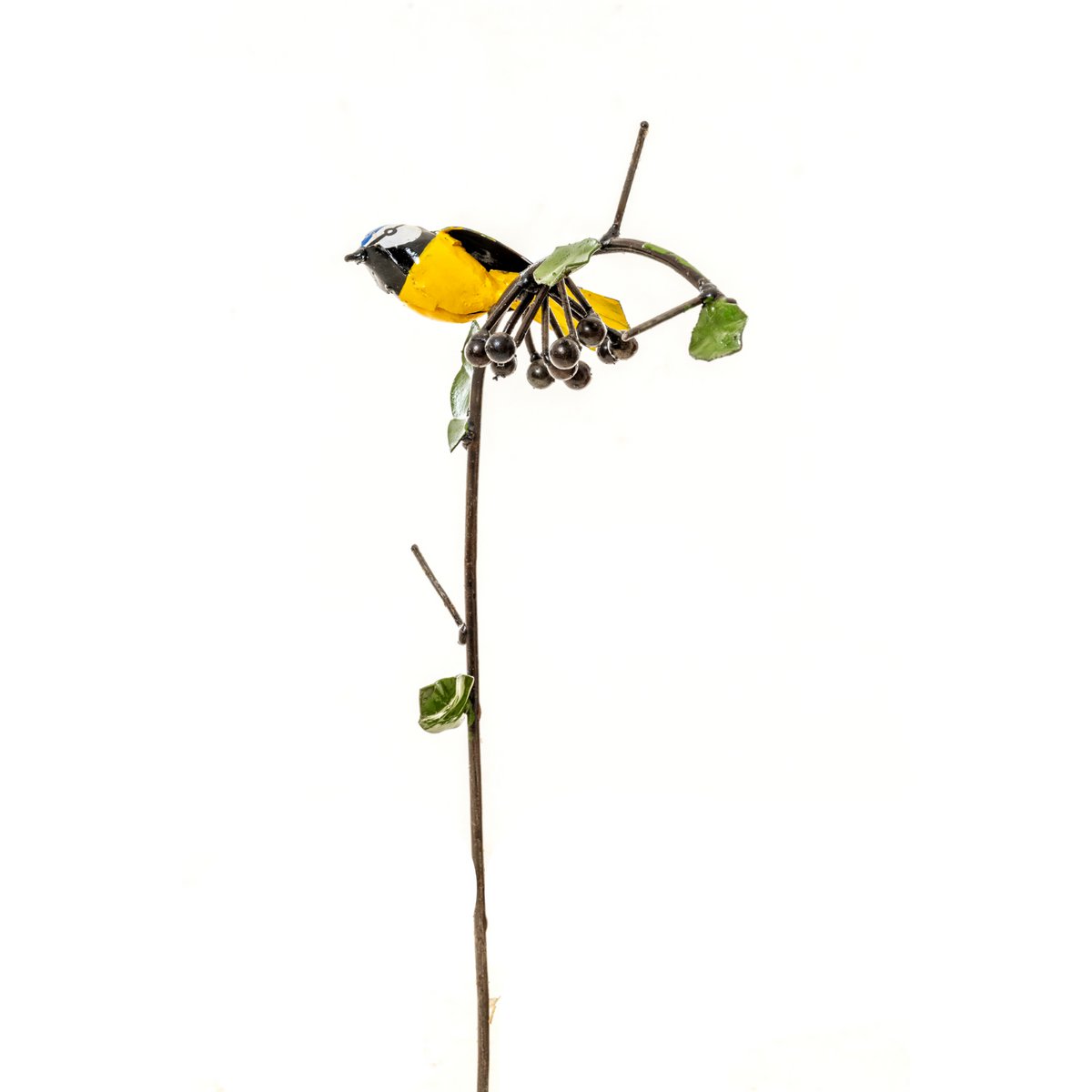 ZIMBA-ARTS Mésange bleue en métal sur raisin
