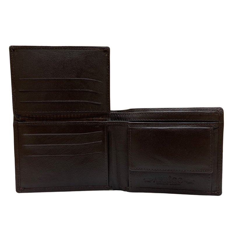 Arrigo - Pung Mænd - Brunt og Sort Læder - Billfold Model - Pung
