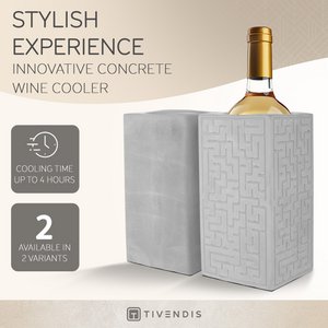 Wine cooler VINOVELI Petit made of concrete - gentle on furniture | Champagne cooler | Bottle cooler | Champagne cooler | Cold drinks for hours