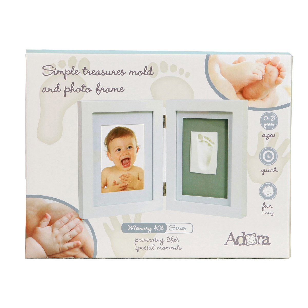 Adora Double Frame – Baby Hand/Footprint & Photo