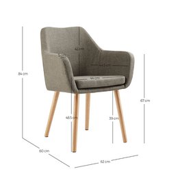 Fauteuil in bruine structuurstof