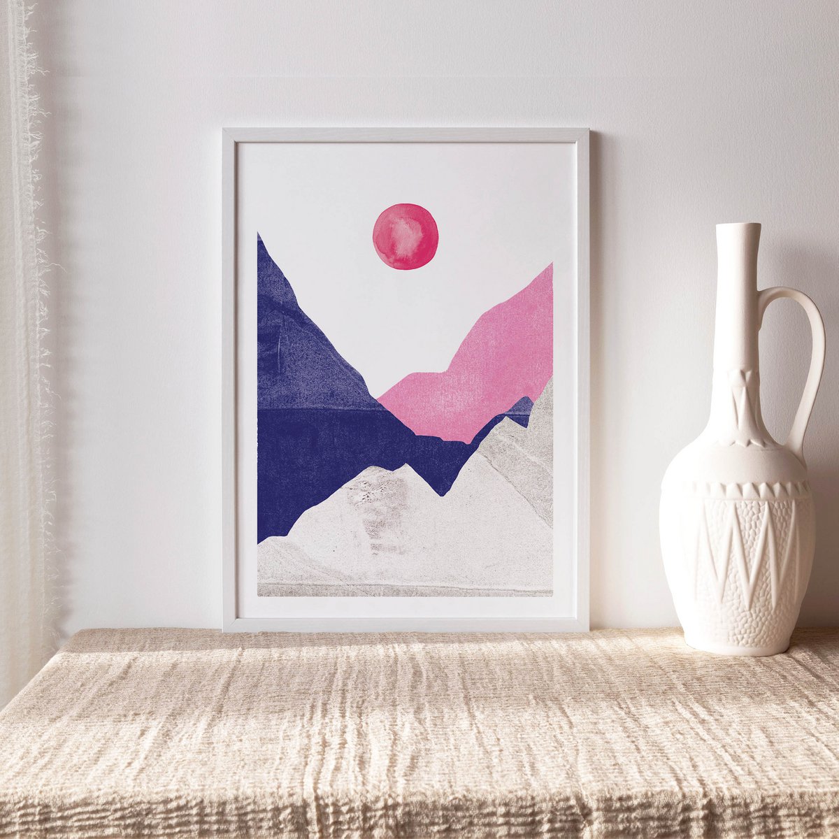 Stampa artistica "Monti rosa blu" | astratto | misure differenti