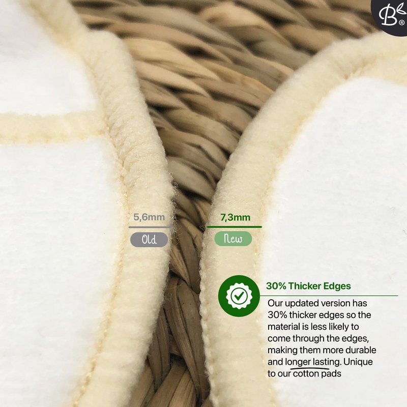 16x White Reusable Cotton Pads 4-Layers + Bamboo Holder