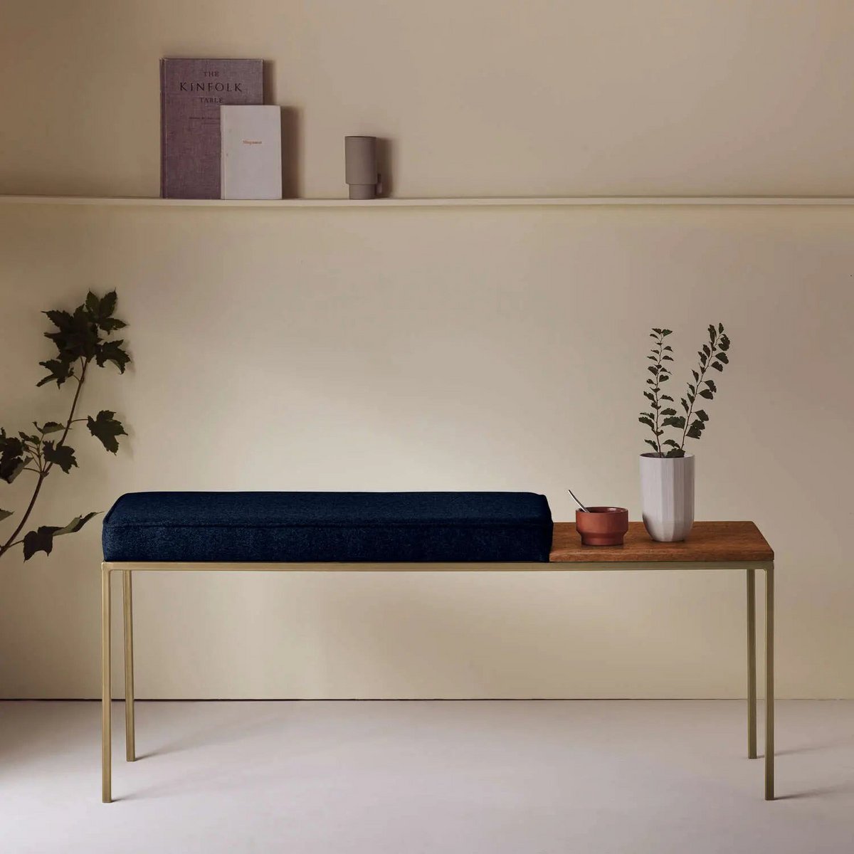 Tintenblau Gold Buchenholz, Nussbaum Beizung