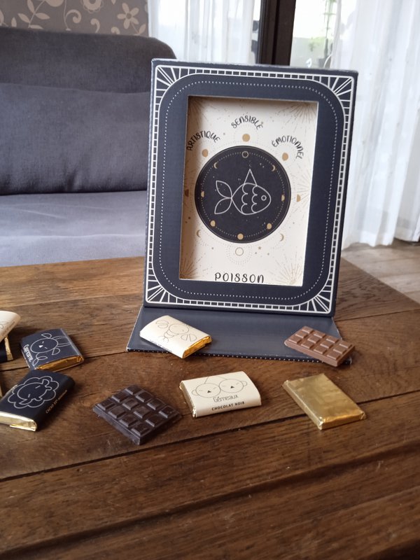ASTROLOGY CHOCOLATES -BLACK- PHOTO FRAME PACKAGING © + CARD