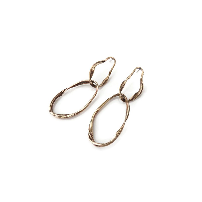 Long Patinated Bronze Dangle Earrings, Statement Jewelry