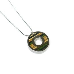 Skateboard houten lager hanger ketting, gerecycleerde skateboards en roestvrij staal, unisex