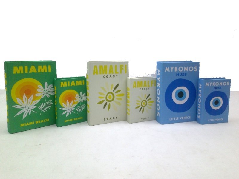 Boîte à livres 24x16x5 Amalfi/Mykonos/Miami