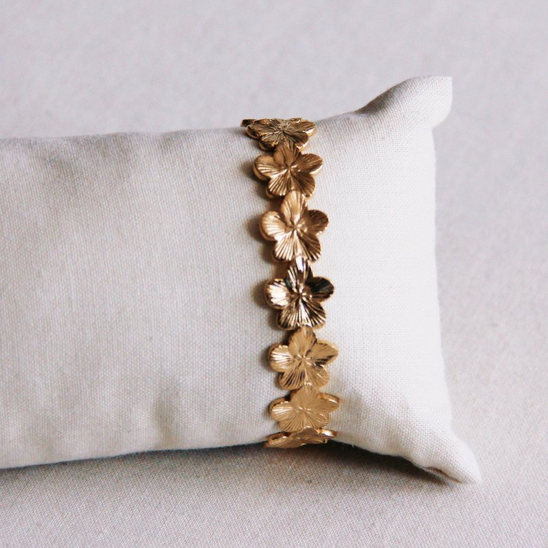 Bracelet fleurs - doré