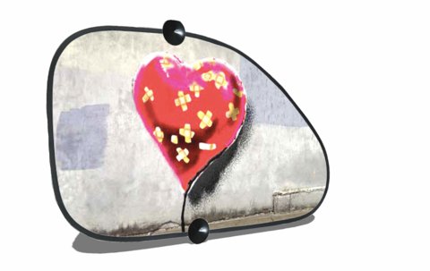 Banksy Autovormig Gordijn (68x38cm) - Verbonden (rechterzijde) Exemplaar