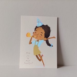 10 uitnodigingskaarten kinderfeestje • meisje • set van 10 stuks