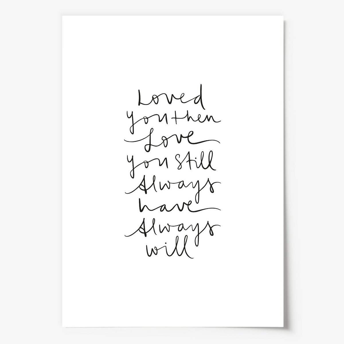 Poster: Loved you then, love you still, always have, always will