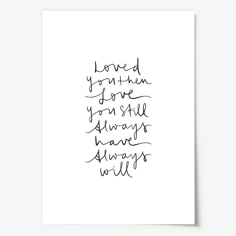 Poster: Loved you then, love you still, always have, always will