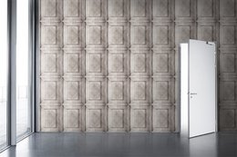 Bleached Dutch Inlay Panelling Wallpaper