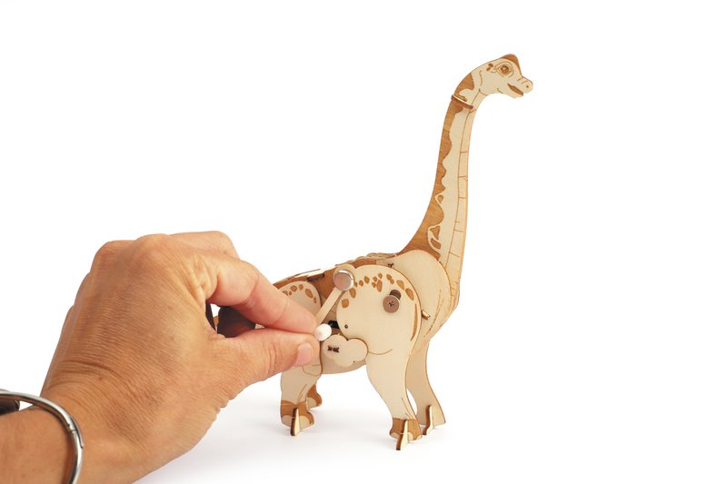 MODELLO IN LEGNO DIPLODOCUS MECCANICO 3D