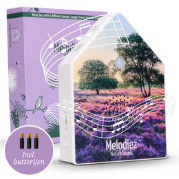Melodiez Deluxe - Coffret Incl. Piles et 5 sons naturels d'oiseaux, d'océan, de grillon et de jungle - Bird Sound House avec capteur
