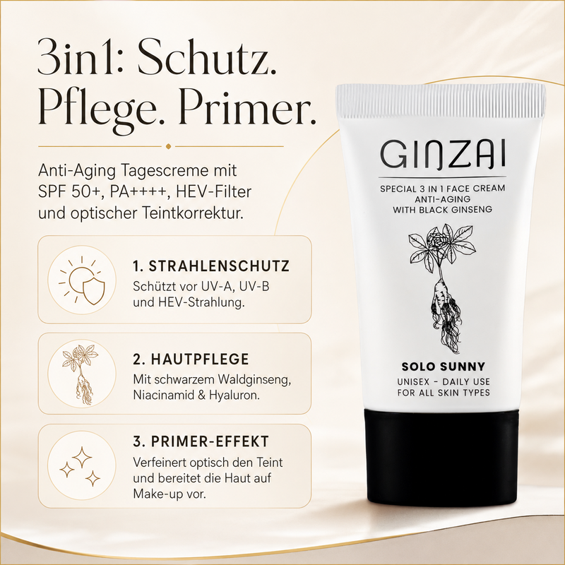 LONGEVITY Crema facial antienvejecimiento 3 en 1 con ginseng
